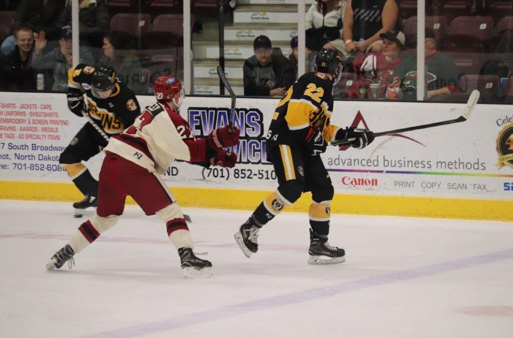 Bruins Can’t Hold Lead, Fall in OT at Minot