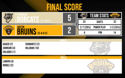 Bruins Falter in 5-2 Loss at Bismarck