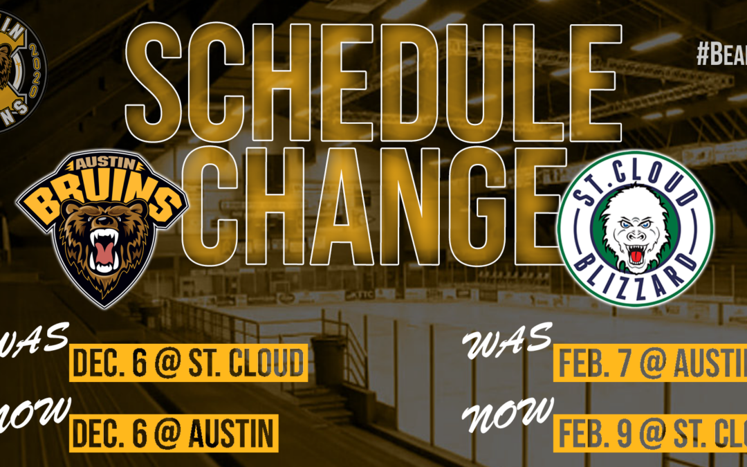 Bruins and Blizzard Announce Schedule Change