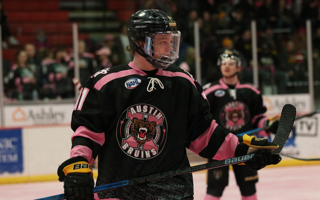 Shoudy’s Two Goals Boost Bruins in Paint the Rink Pink Win over St. Cloud, 5-2