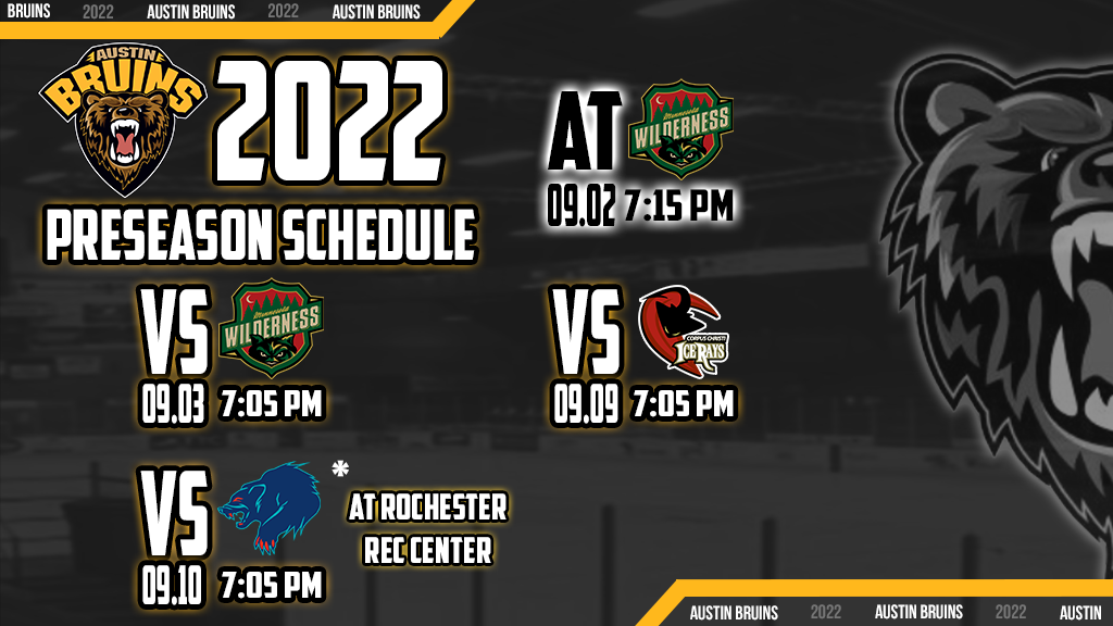 Bruins Announce 2022 Preseason Schedule