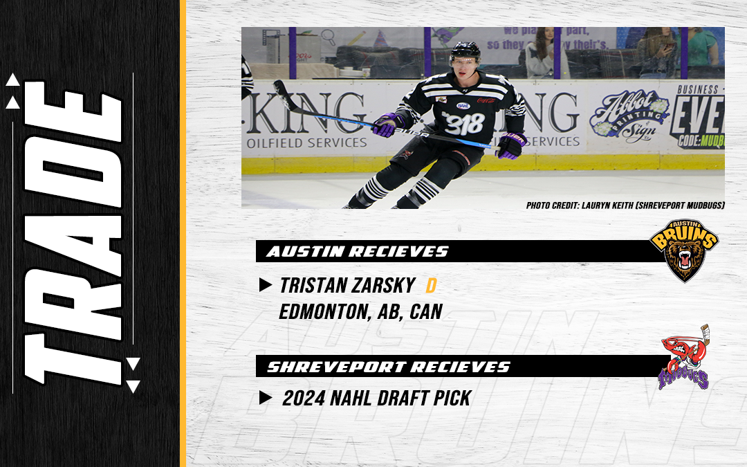 Bruins Acquire Defensemen Tristan Zarsky from Shreveport