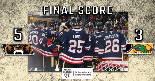 Bruins Sweep Mallards with 5-3 Win Saturday