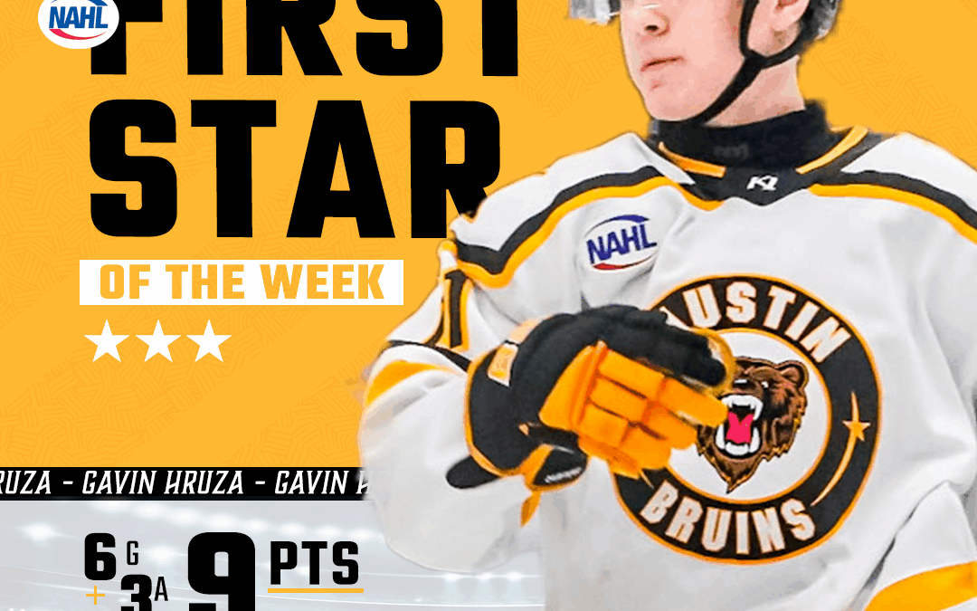 Hruza Named NAHL Central Division First Star of the Week