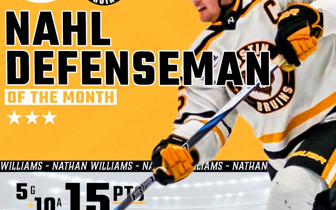 Williams Named NAHL Defenseman of the Month for January